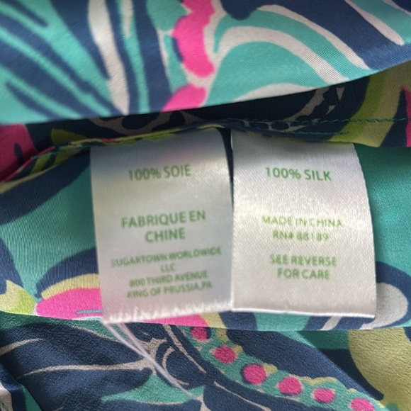 Lilly Pulitzer silk Iona sleeveless button down back blouse sz XS - Picture 7 of 7